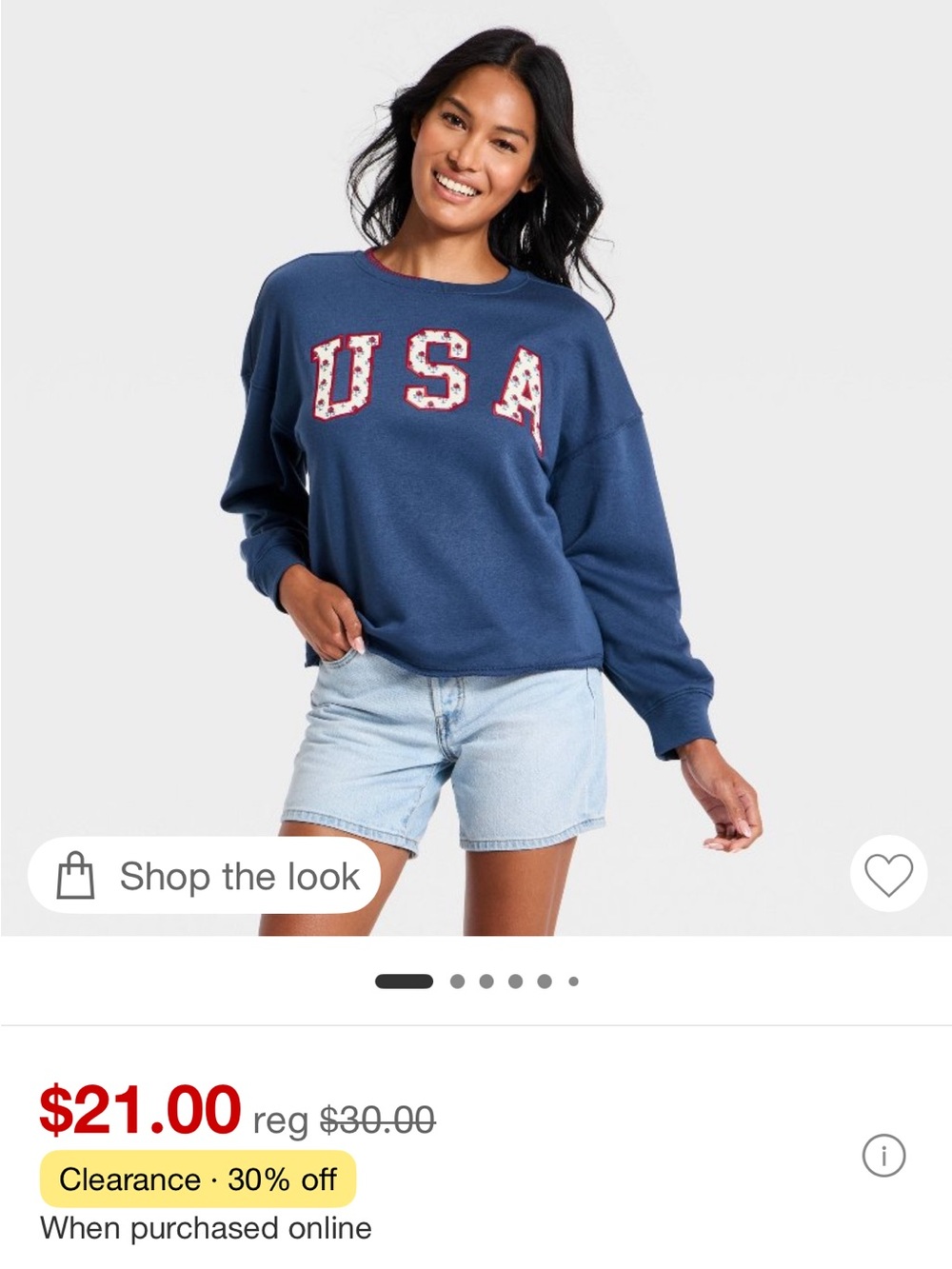 Universal Thread Navy Sweatshirt with Red Floral Appliqué